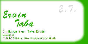 ervin taba business card